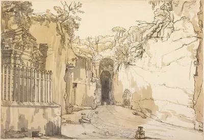 The Entrance to the Grotto at Posillipo by Клод-Жозеф Верне, 1750 — digital art print download
