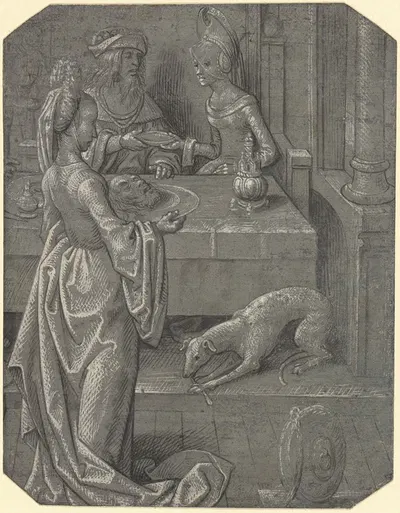 Salome with the Head of John the Baptist by Cornelis Engebrechtsz, 1490 — digital art print download