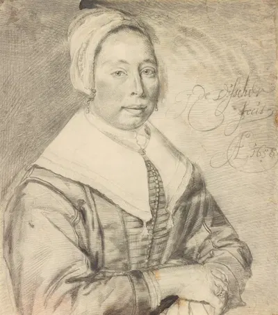 Portrait of a Woman by Cornelis Visscher, 1658 — digital art print download
