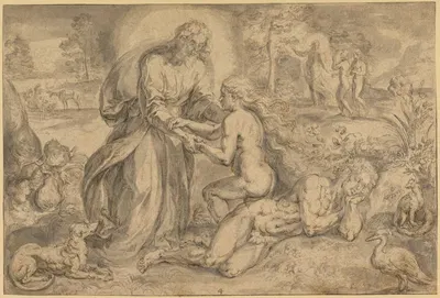 Creation of Eve by Криспейн ван ден Брук, 1575 — digital art print download