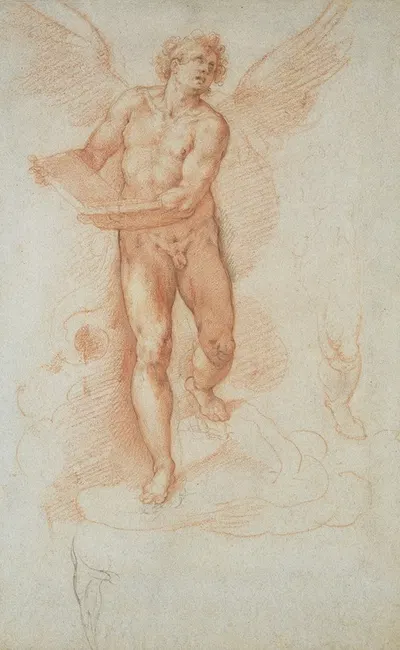 An Angel Holding a Book by Cristoforo Roncalli, 1583–1586 — digital art print download
