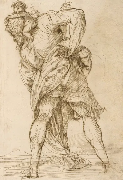 Saint Christopher by Domenico Campagnola, 1520–1525 — digital art print download