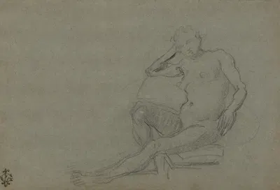 Seated Female Nude by Domenico Tintoretto — digital art print download