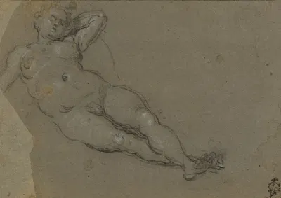 Reclining Female Nude by Domenico Tintoretto — digital art print download