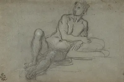 Reclining Female Nude Figure by Domenico Tintoretto, 1560–1635 — digital art print download