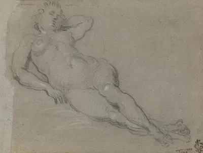 Reclining Female Nude by Domenico Tintoretto — digital art print download