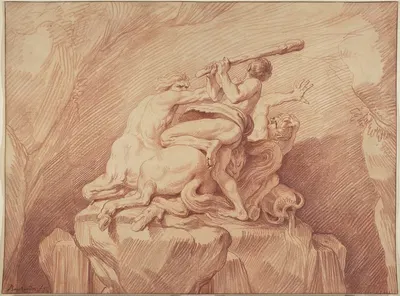 Hercules Subduing the Centaurs by Эдме Бушардон, 1735–1740 — digital art print download
