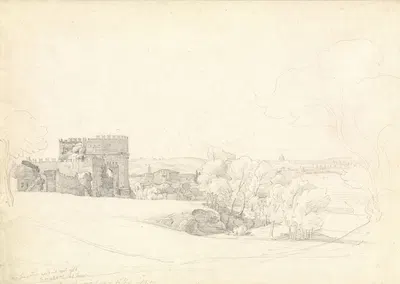 Via Appia Antica with the Tomb of Cecilia Metella by Эрнст Фриз, 1824 — digital art print download