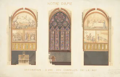 Plan for the Renovation of a Chapel in the Nave of the Cathedral of Notre Dame, Paris by Eugène-Emmanuel Viollet-le-Duc,…