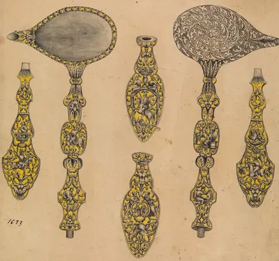 Design for the Decoration of Two Firearms Accessories, a Ladle and a Screwdriver by Eusebio Zuloaga — digital art print…