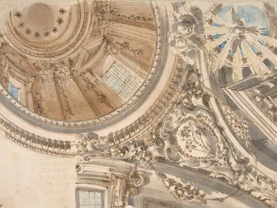 Design for Part of a Church Ceiling with a Dome by Faustino Trebbi, 1735–1817 — digital art print download