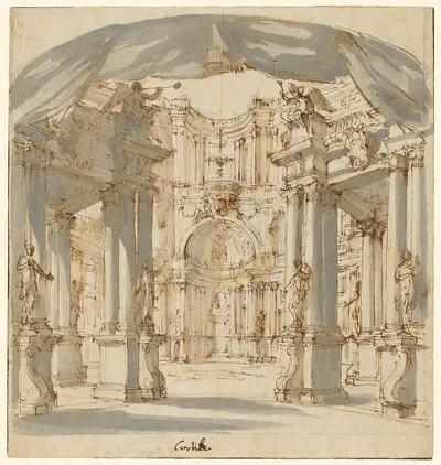 The Courtyard of a Palace; Project for a Stage by Filippo Juvarra, 1713 — digital art print download
