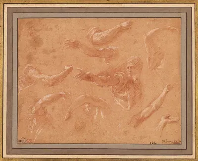 Study of God the Father with Angels by Francesco Primaticcio, 1555–1560 — digital art print download
