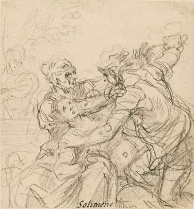 Study for the Death of Messalina by Франческо Солимена, 1704-1712 — digital art print download