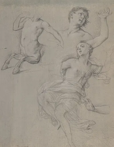 Studies for the Figure of a Centaur and a Nymph by Франческо Тревизани — digital art print download