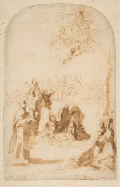 Saint Hyacinth Walking on the Waters by Francesco Vanni, 1599 — digital art print download
