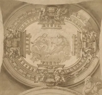 Study for a Ceiling with the Virgin and Christ in Glory by Francisco Rizi, 1678 — digital art print download
