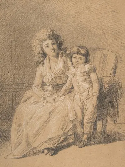 Portrait of a Mother and Child by Франсуа-Анри Винсент — digital art print download