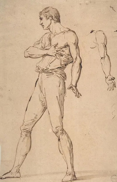 Standing Man with His Right Hand on His Chest by Франсуа-Анри Винсент — digital art print download