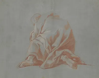 Study of a Draped Figure by Жан-Франсуа де Труа — digital art print download