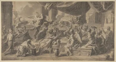The Harpies Driven from the Table of King Phineus by Zetes and Calais by François-Alexandre Verdier — digital art print…