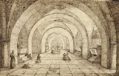 Interior of the Tomb of Louis Phillippe and the Orléans Family by Франсуа-Мариус Гране, 1845 — digital art print download