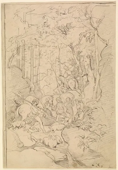 A Hunting Party by Франц Альберт Венус, 1860–1866 — digital art print download