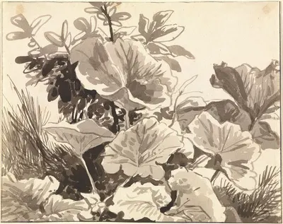 Study of Coltsfoot Leaves by Franz Kobell, 1797–1819 — digital art print download