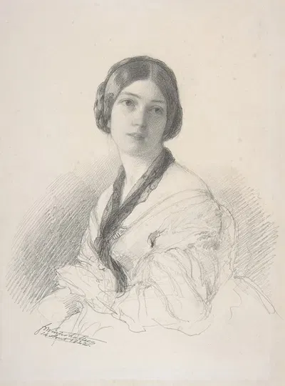 Portrait of Baroness Gudin, née Margareth Louis Hay by Franz Xaver Winterhalter, 1842 — digital art print download