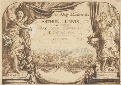 The Moray Minstrels (Design for Invitation card of Arthur James Lewis) by Фредерик Уокер, 1865 — digital art print download