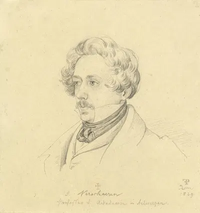 Portrait of Painter Jan Antoon Verschaeren by Фридрих Преллер Старший, 1829 — digital art print download