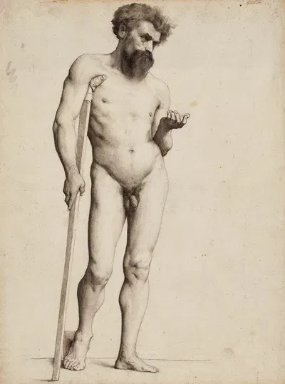 Standing Male Nude by Габриэль Ферье, 1866 — digital art print download