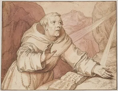 Saint Francis Receiving the Stigmata by Gerrit Pietersz, 1608 — digital art print download
