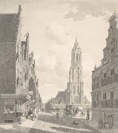 Marketplace of Delft with the Nieuwekerk by Геррит Торенбург — digital art print download