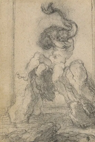 A Marine God with a Dolphin by Gian Lorenzo Bernini, 1652–1653 — digital art print download