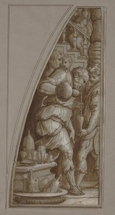 Bearded Man Filling a Glass by Джорджо Вазари, 1544–1545 — digital art print download