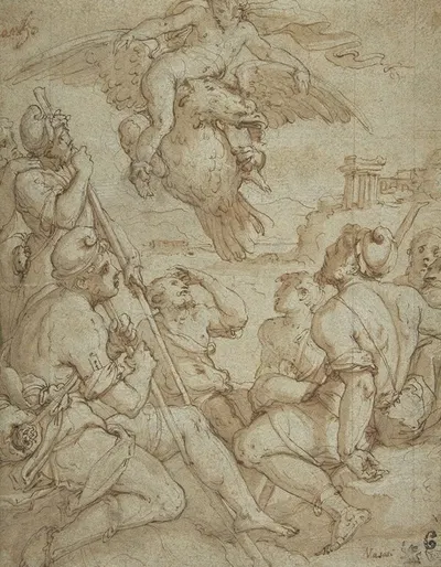 The Abduction of Ganymede by Джорджо Вазари — digital art print download