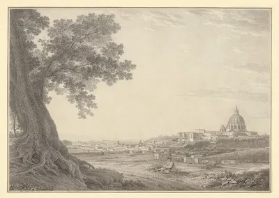 An extensive view of Rome from the Orti della Pineta Sacchetti by Джованни Баттиста Лузиери, 1780 — digital art print…