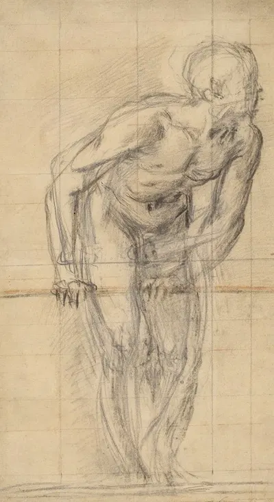 A Standing Male Nude by Giovanni Battista Naldini, 1590 — digital art print download