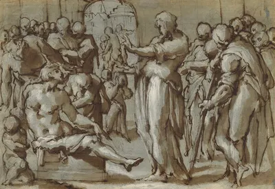 Raising of the Son of the Widow of Naim by Giovanni Battista Naldini, 1570–1580 — digital art print download