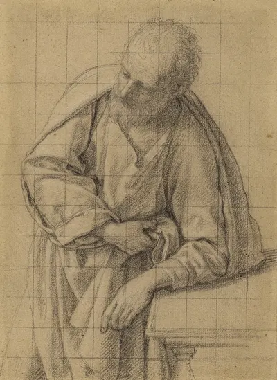 Saint Joseph Leaning on a Table by Джованни Баттиста Сальви да Сассоферрато, 1650 — digital art print download