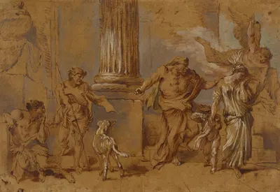 The Expulsion of Hagar by Джованни Бенедетто Кастильоне — digital art print download