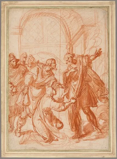 The Archangel Raphael Refusing Tobias’s Gift by Giovanni Biliverti, 1622 — digital art print download