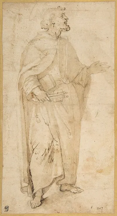 Standing Figure of Saint Peter Holding Book and Keys. by Giovanni de' Vecchi, 1536–1615 — digital art print download