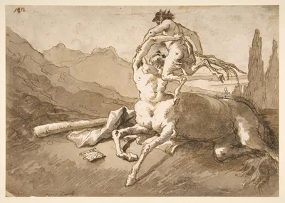 Centaur Holding Up a Youthful Satyr by Джованни Доменико Тьеполо, 1727–1804 — digital art print download