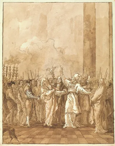 The Betrothal of the Virgin by Джованни Доменико Тьеполо — digital art print download