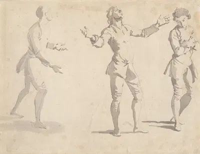 Three Figure Studies by Джованни Паоло Панино, 1740–1750 — digital art print download
