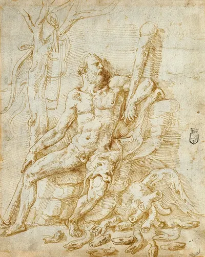 Hercules Resting after Killing the Hydra by Джулио Романо, 1535 — digital art print download