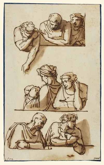 Studies of Figures for the Apotheosis of Bodoni by Giuseppe Bossi, 1800 — digital art print download