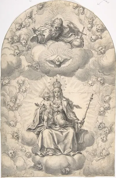 Madonna and Child Enthroned by Hans Werl — digital art print download